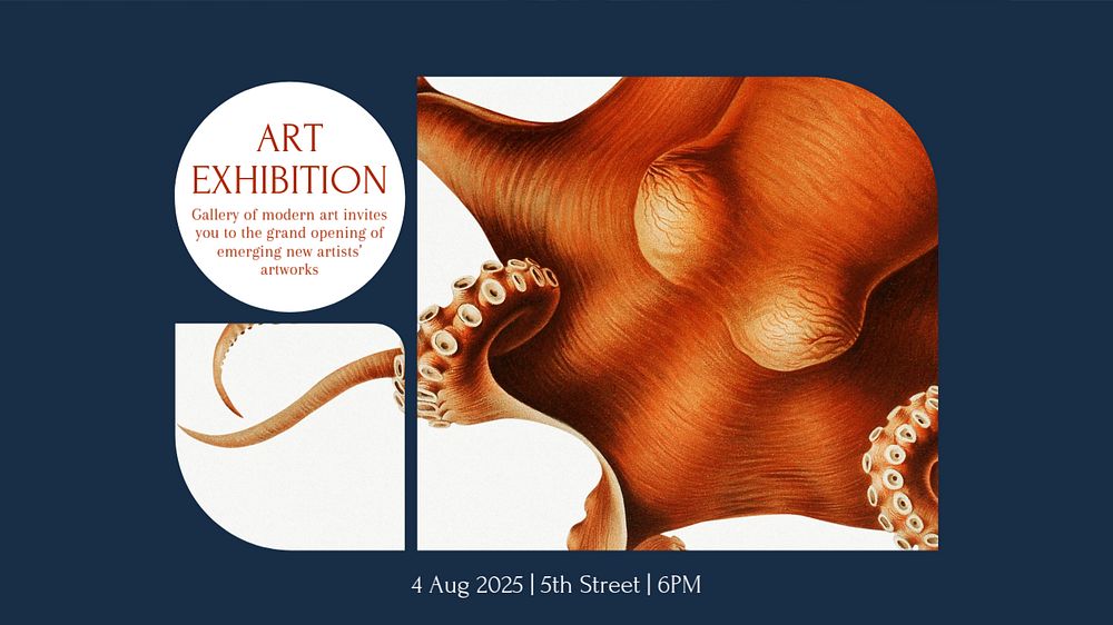 Art exhibition blog banner template, editable design