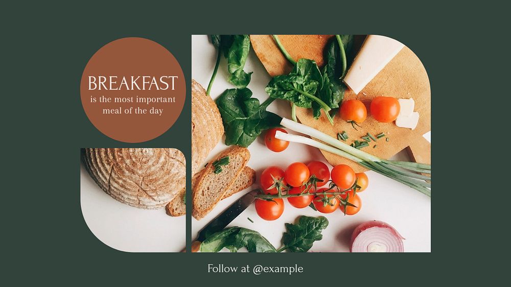 Breakfast blog banner template, editable design