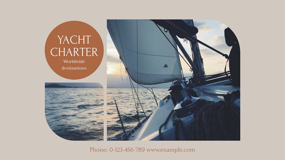 Yacht charter blog banner template, editable design