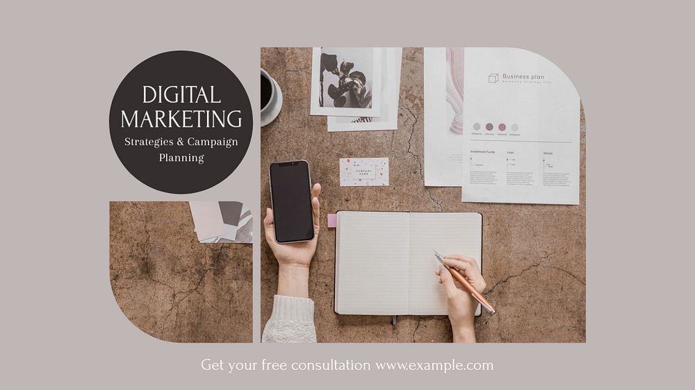 Marketing business blog banner template, editable design