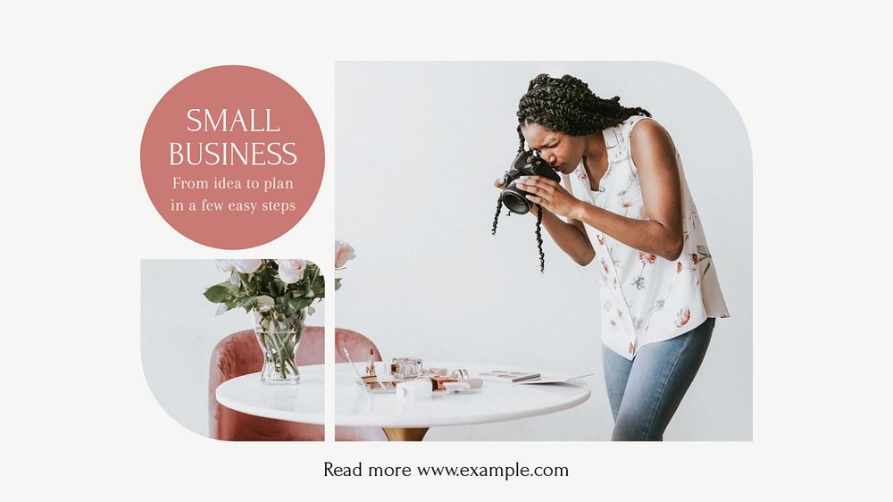 Small business blog banner template, editable design