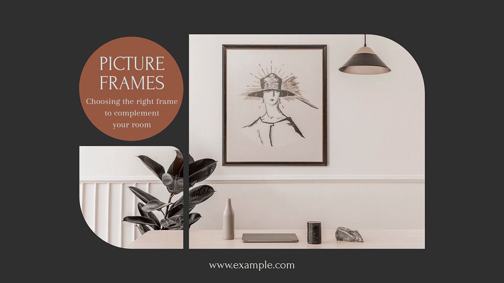 Room decoration blog banner template, editable design