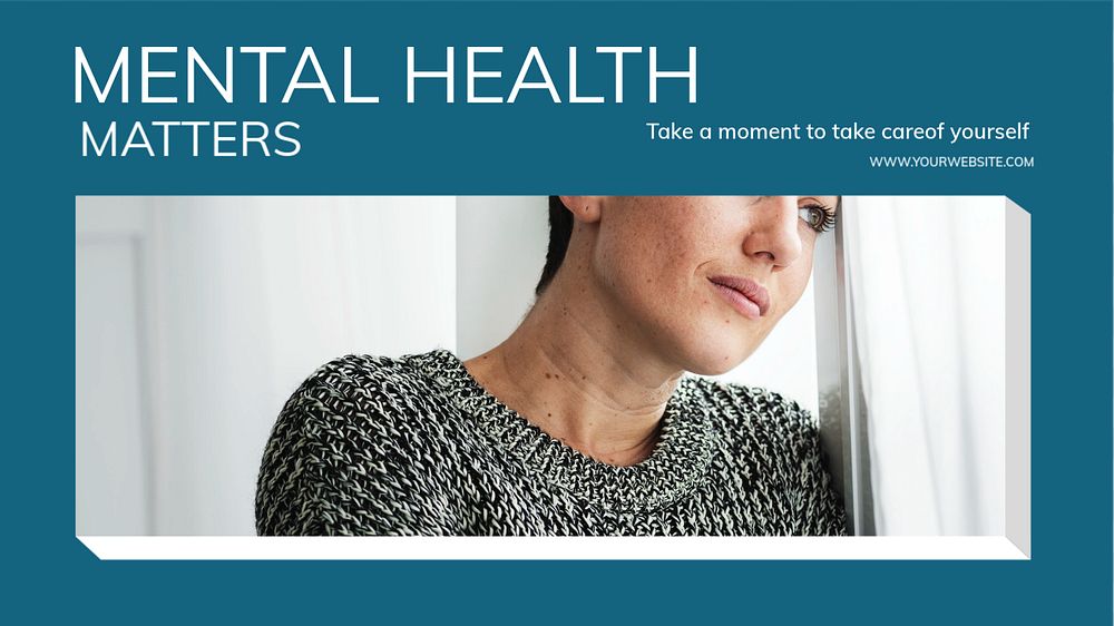 Mental health blog banner template, editable text & design