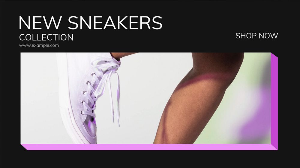 New sneakers collection blog banner template, editable text & design