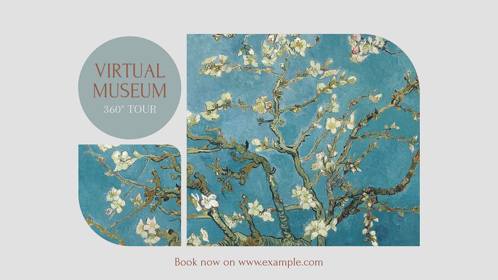 Virtual Museum blog banner template, editable design