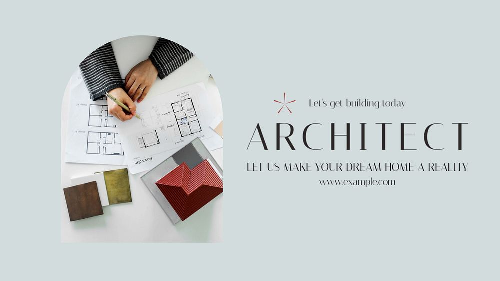 Architect service blog banner template, editable text