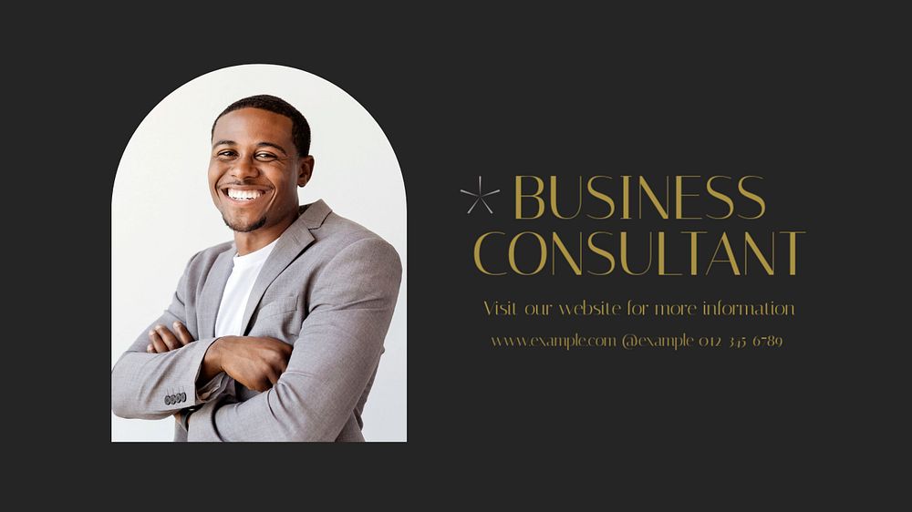 Business consultant blog banner template, editable text