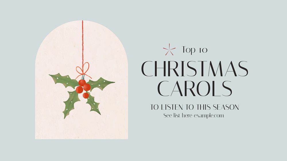 Christmas carols blog banner template, editable text