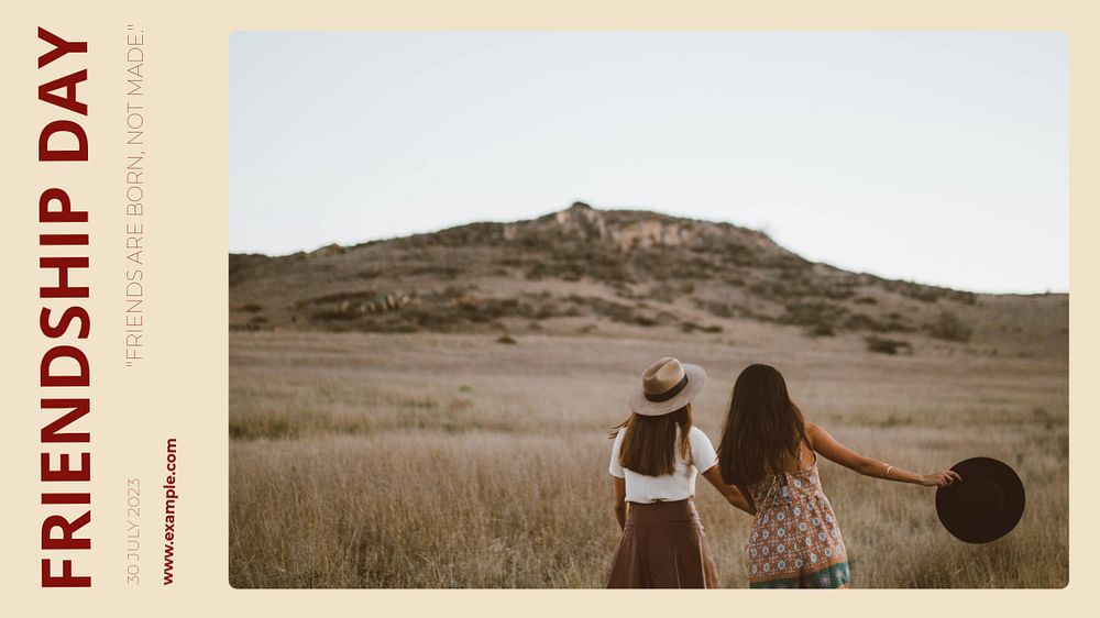 Friendship day blog banner template, editable text & design