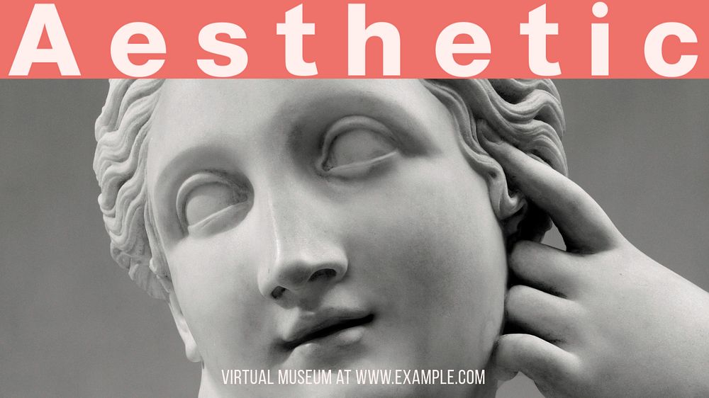 Aesthetic art museum blog banner template, editable text & design