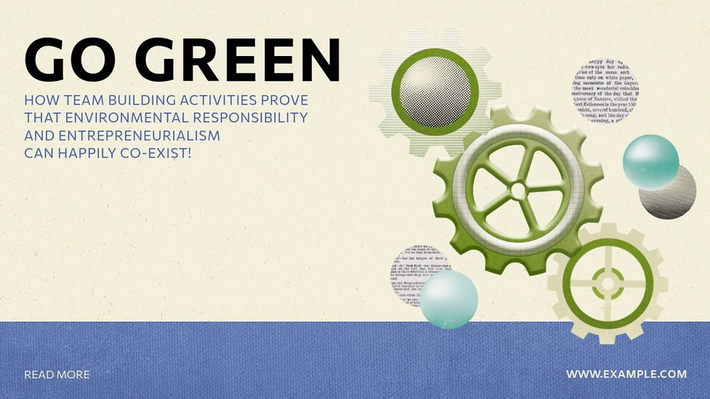 Green team building blog banner template, editable text & design