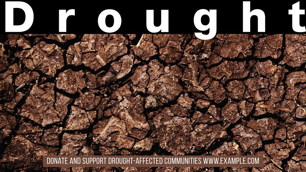 Famine & drought blog banner template, editable text & design