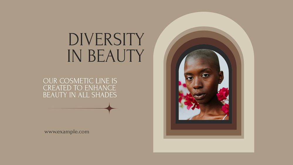 Diversity in beauty blog banner template, editable text