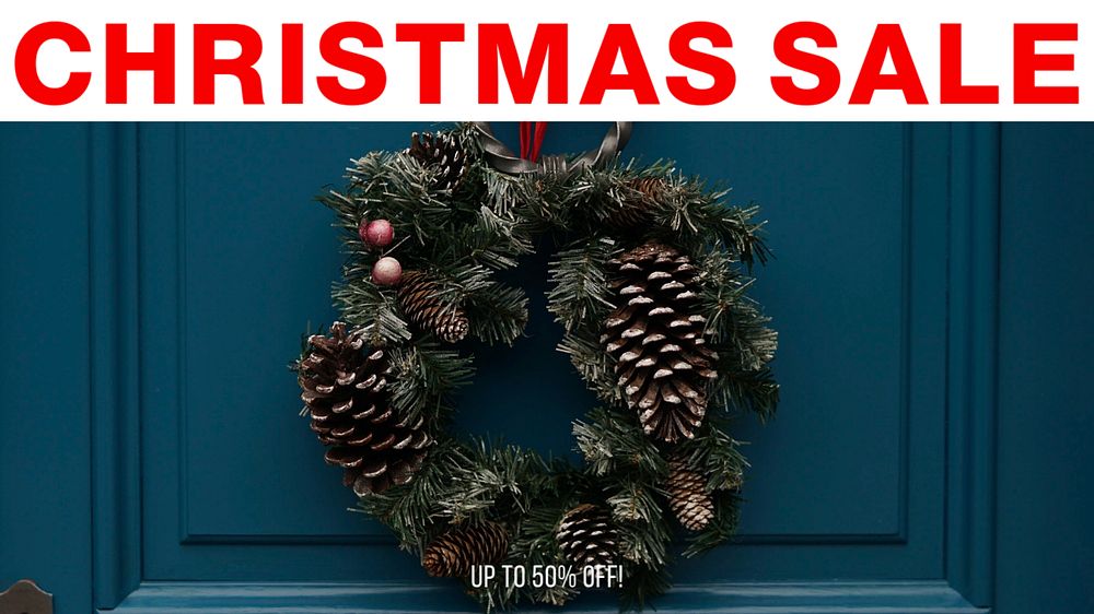 Christmas sale blog banner template, editable text & design