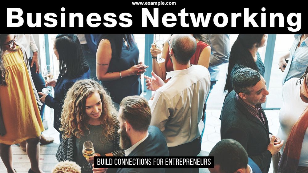 Business networking blog banner template, editable text & design