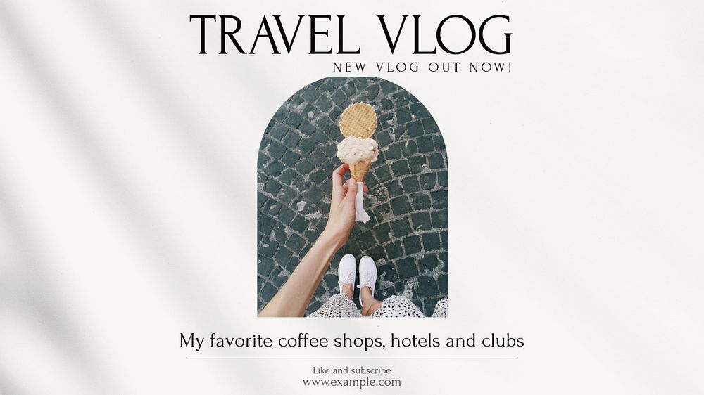 Travel vlog blog banner template, editable design