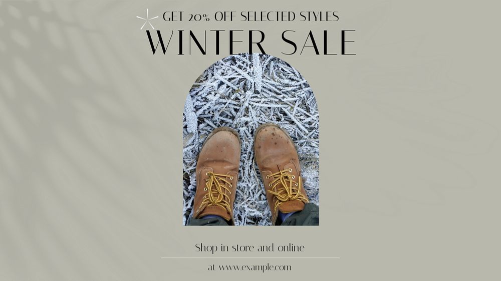 Winter sale blog banner template, editable design