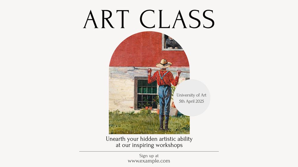 Art class blog banner template, editable design