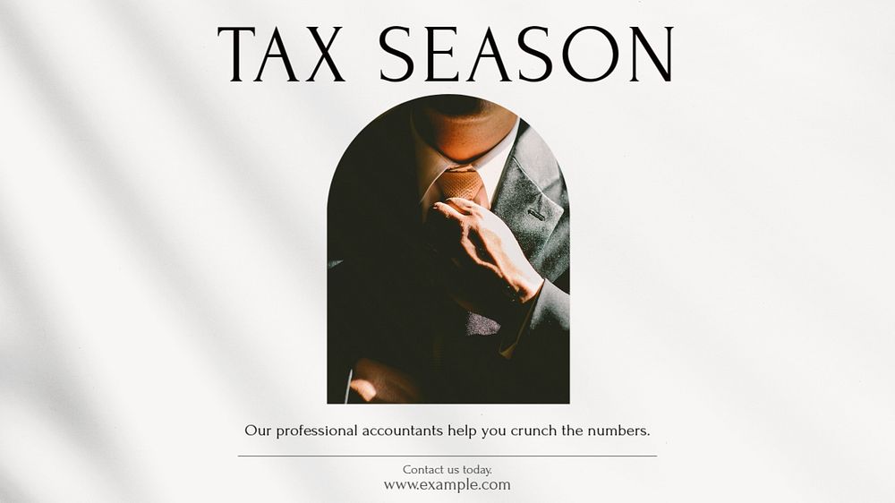 Tax season blog banner template, editable design