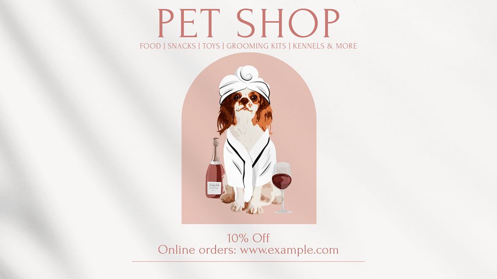 Pet shop blog banner template, editable design