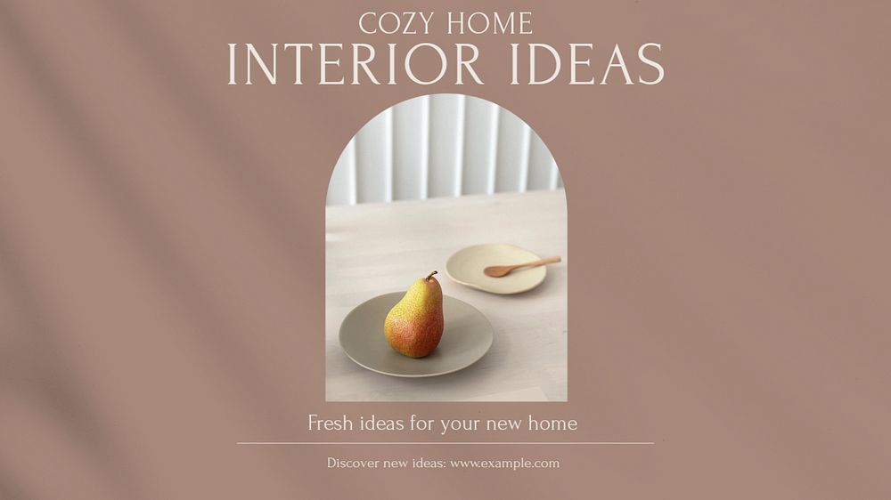 Home interior ideas blog banner template, editable design