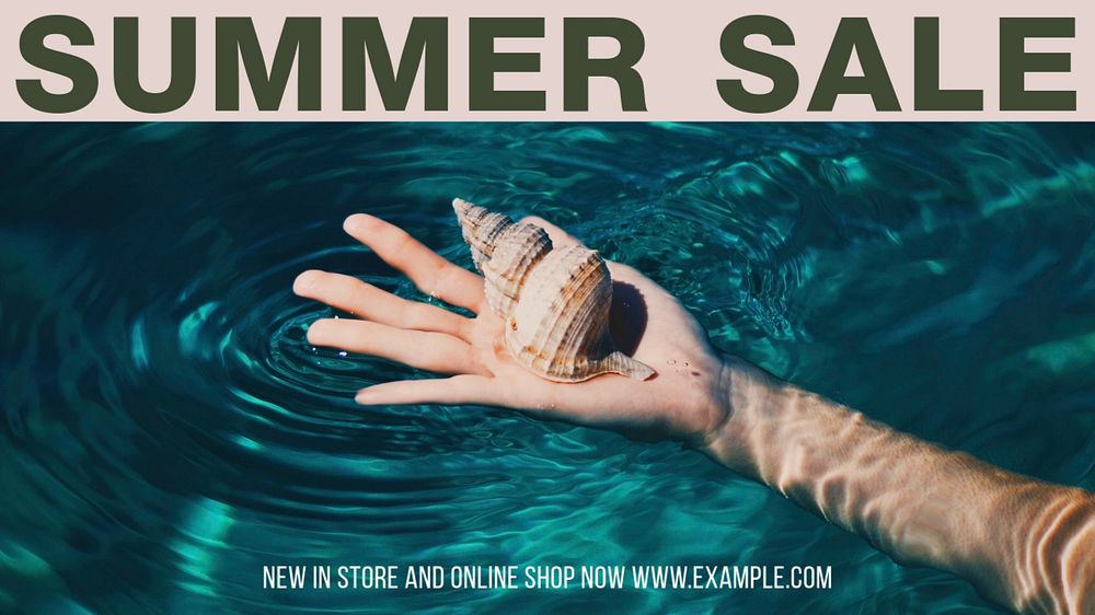 Summer sale blog banner template, editable text & design