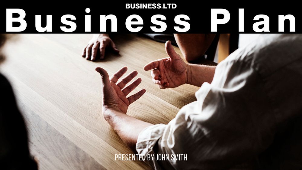 Business plan blog banner template, editable text & design