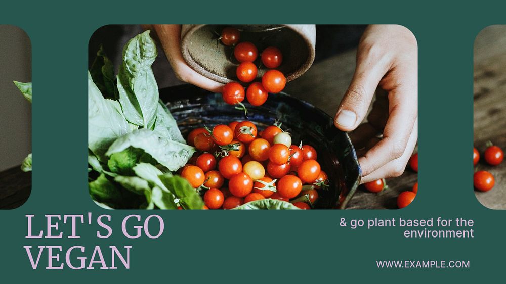 Go vegan blog banner template, editable text & design