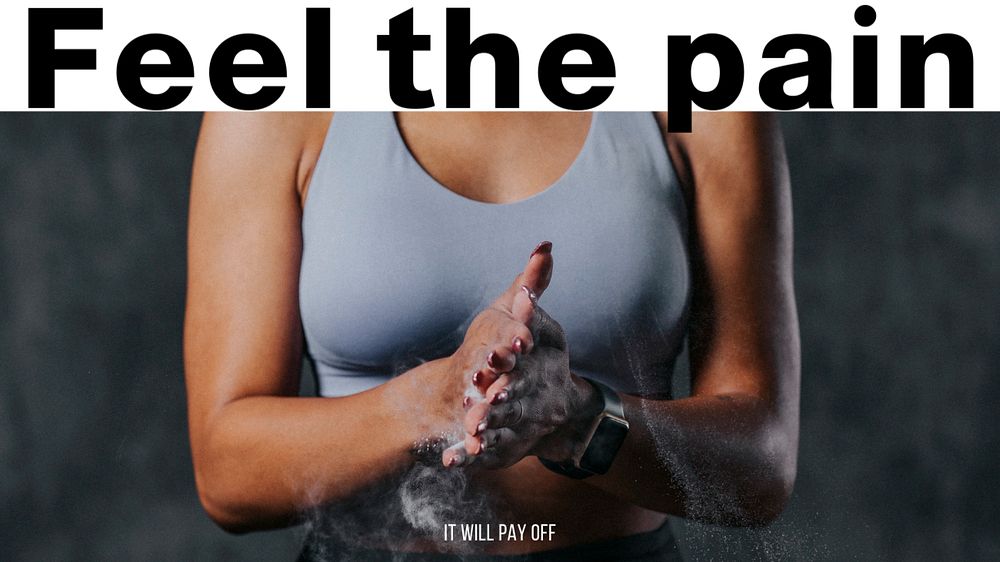 Feel the pain blog banner template, editable text & design