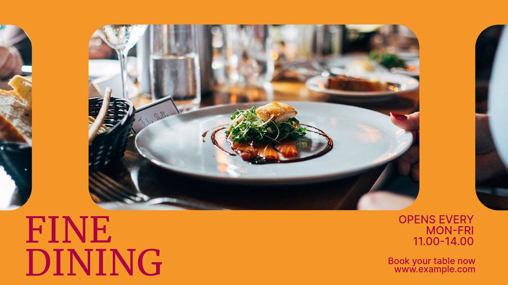 Fine dining blog banner template, editable text & design