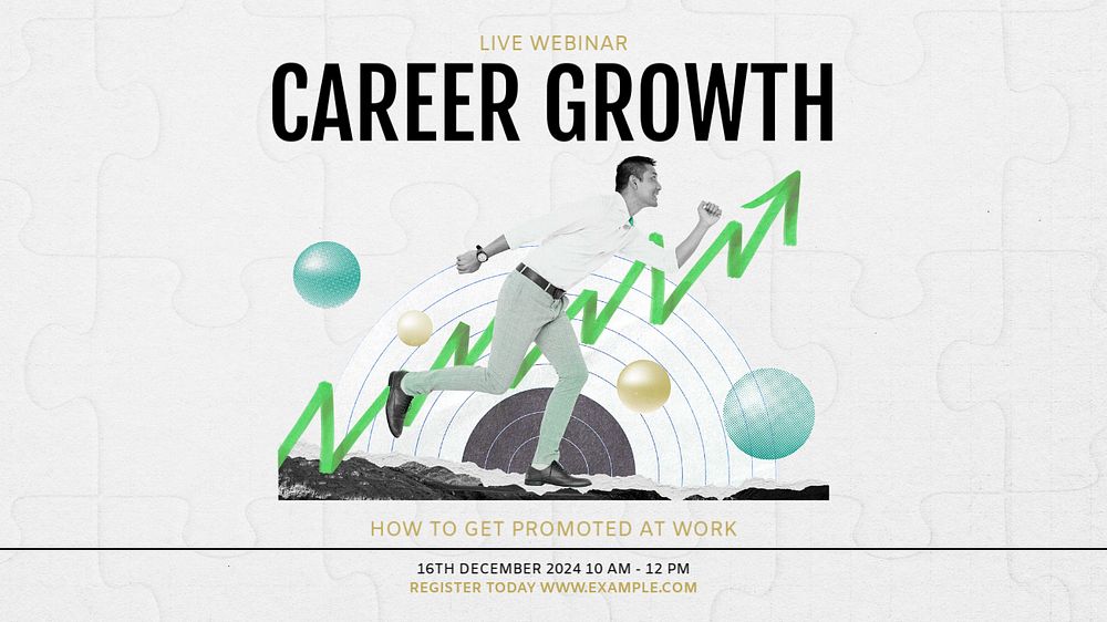 Career growth blog banner template, editable text & design