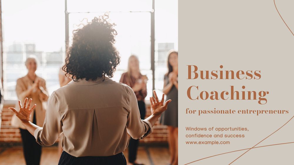 Business coaching blog banner template, editable design