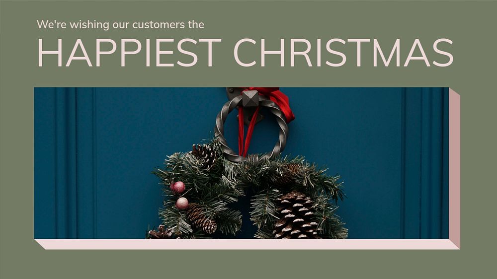 Happiest Christmas blog banner template, editable text & design