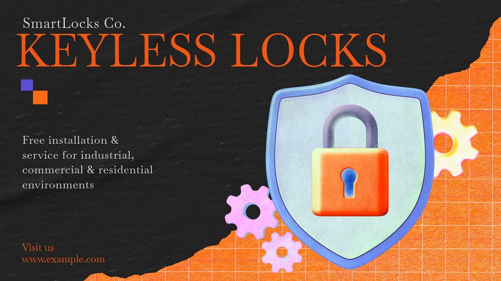 Keyless locks blog banner template, editable text & design