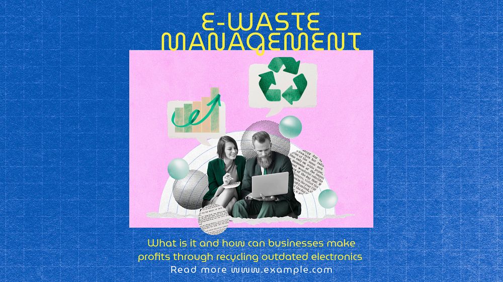 E-waste management blog banner template, editable text & design