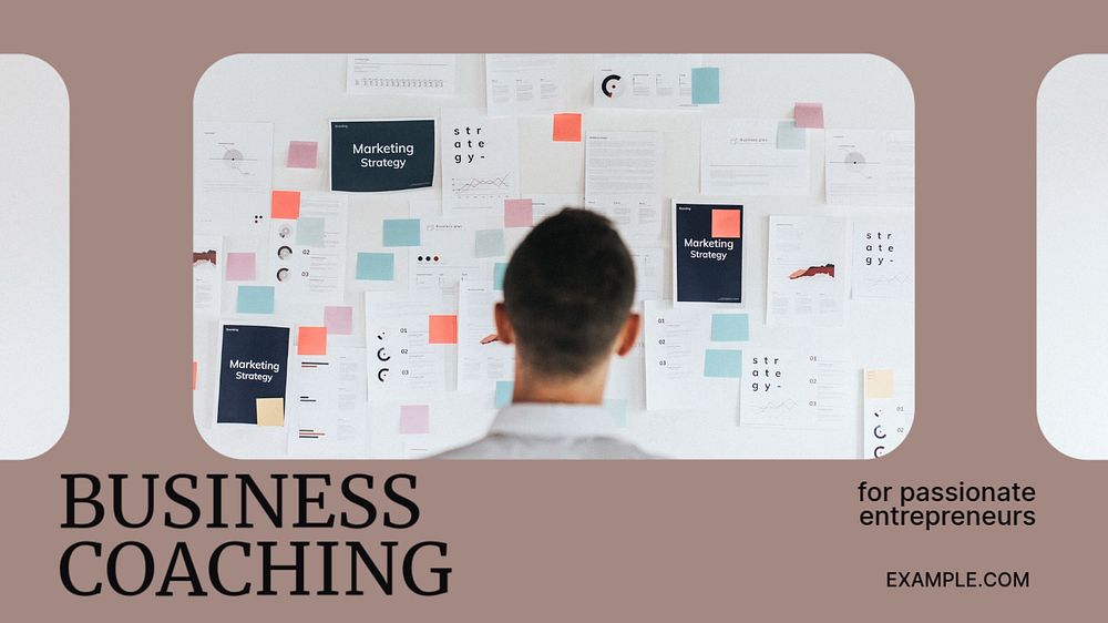 Business coaching blog banner template, editable text & design