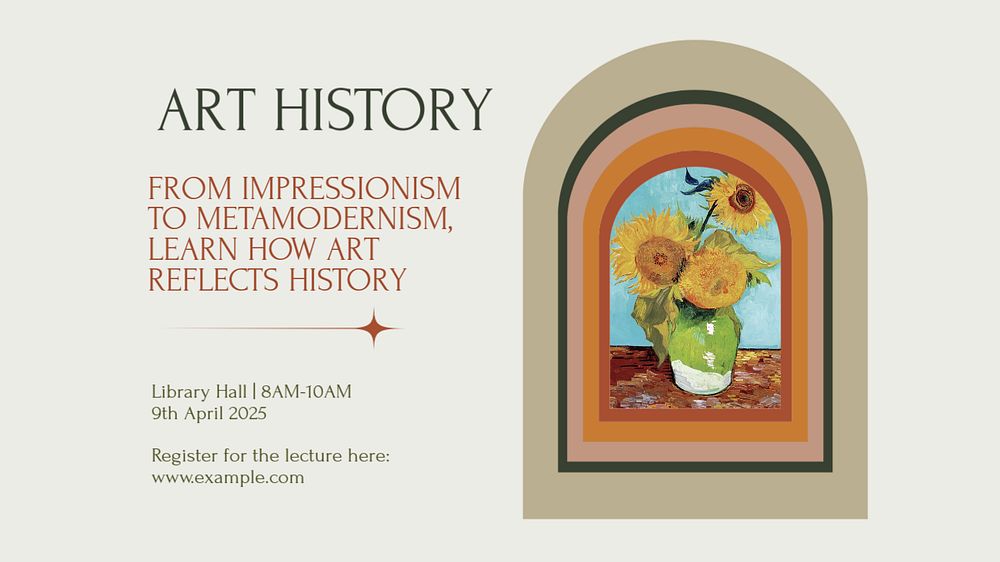 Art history class blog banner template, editable text