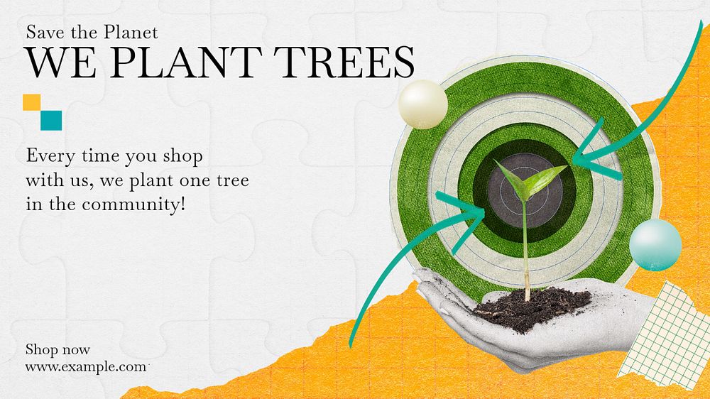 Plant a tree blog banner template, editable text & design