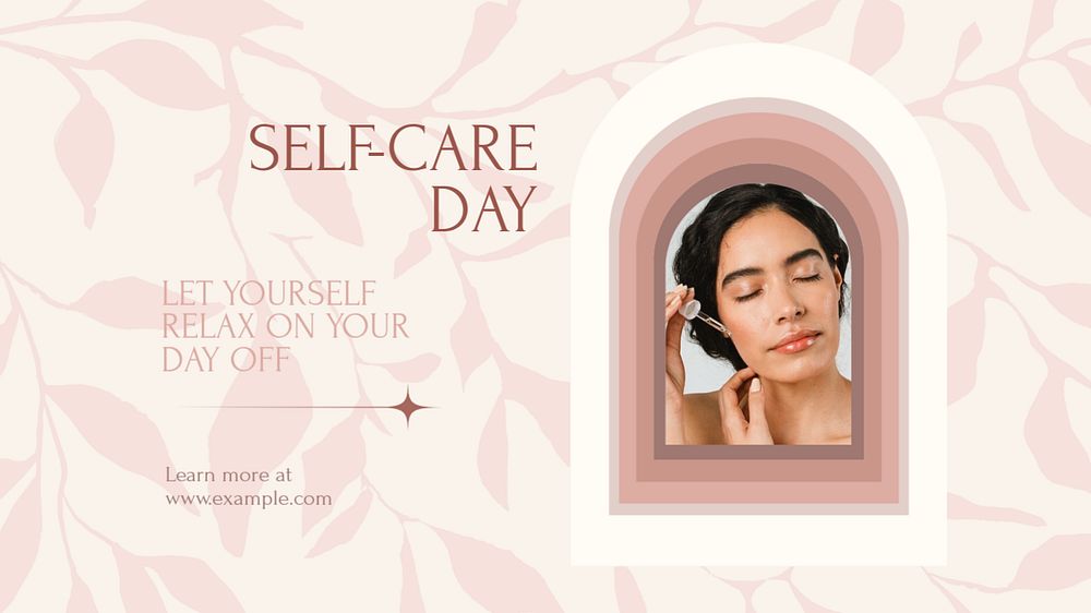 Self-care day blog banner template, editable text