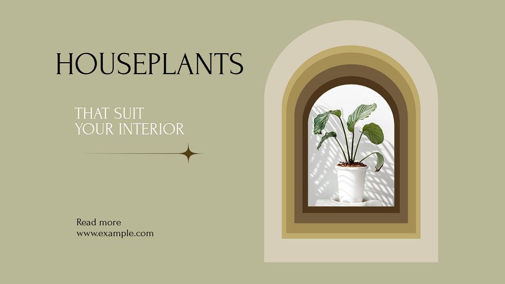 houseplant blog banner template, editable text