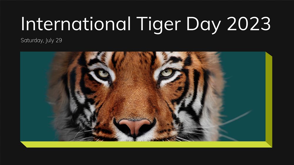 Tiger day blog banner template, editable text & design