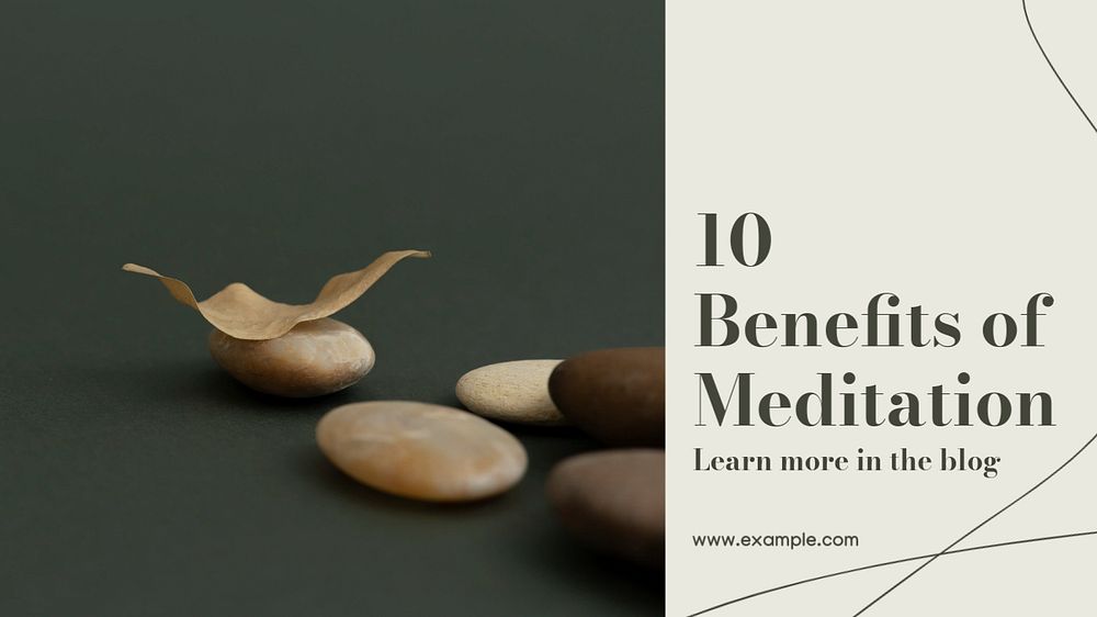 Meditation benefits blog banner template, editable design