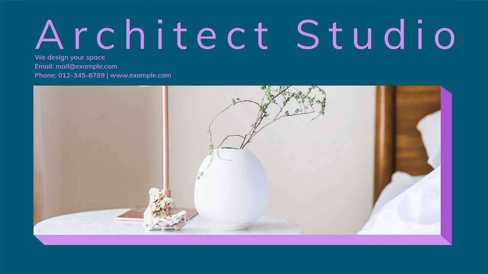 Architect studio blog banner template, editable text & design