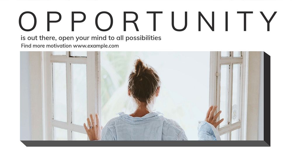 Opportunity is out there blog banner template, editable text & design