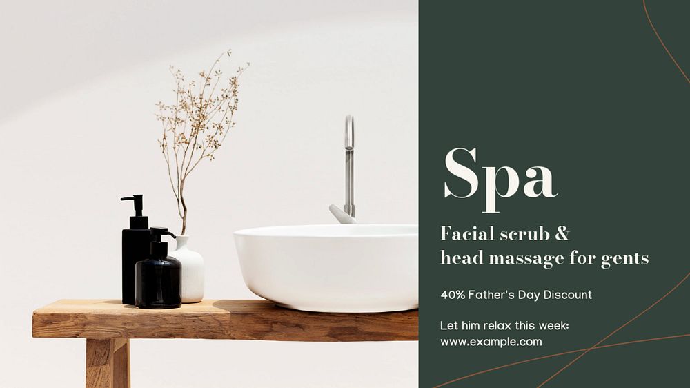 Spa for men blog banner template, editable design