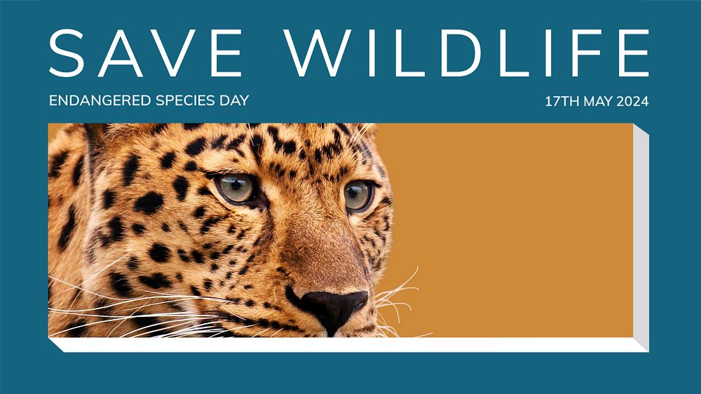 Save wildlife blog banner template, editable text & design