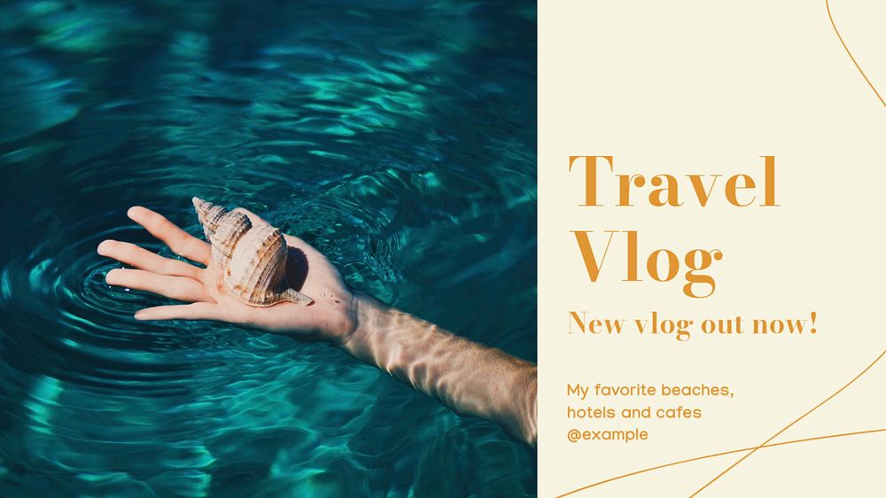 Travel vlog blog banner template, editable design