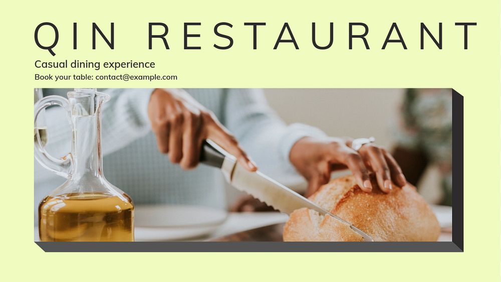 Casual dining blog banner template, editable text & design