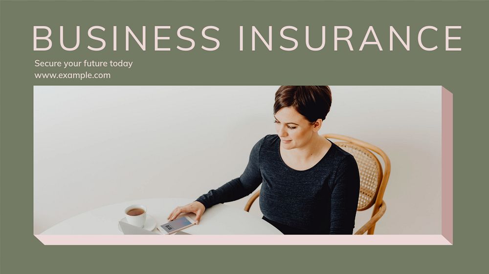 Business insurance blog banner template, editable text & design