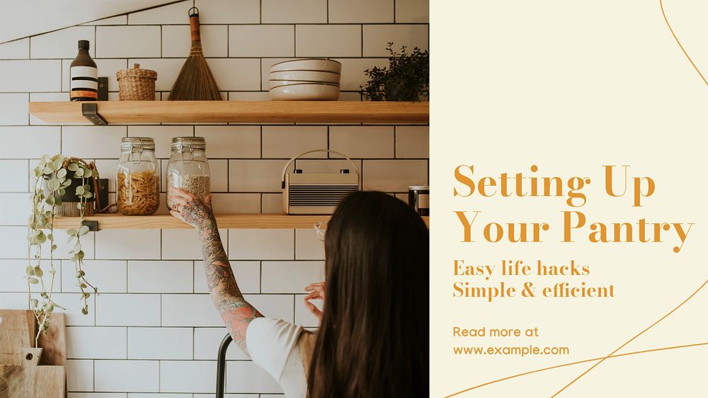 Pantry setup blog banner template, editable design